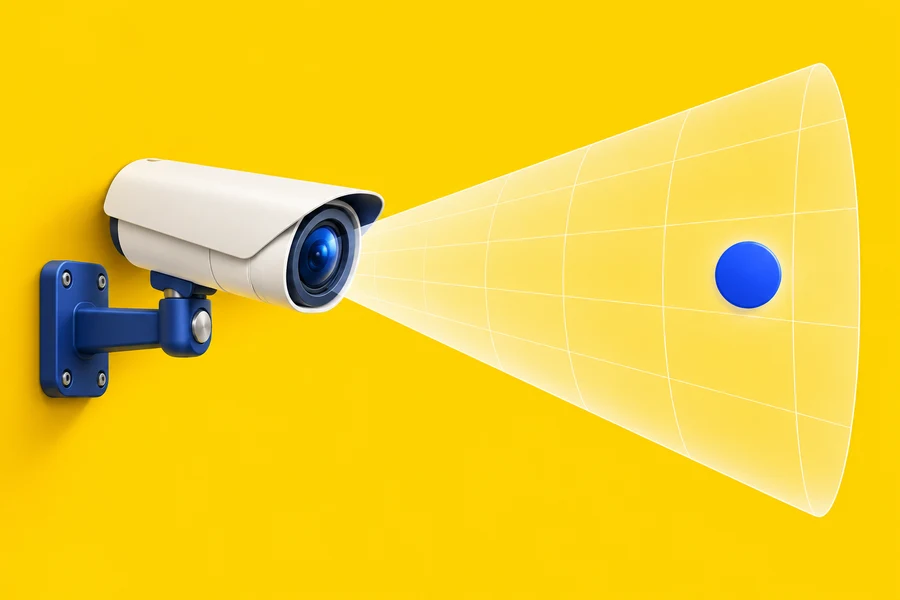 Illustration of a camera projecting a field of view